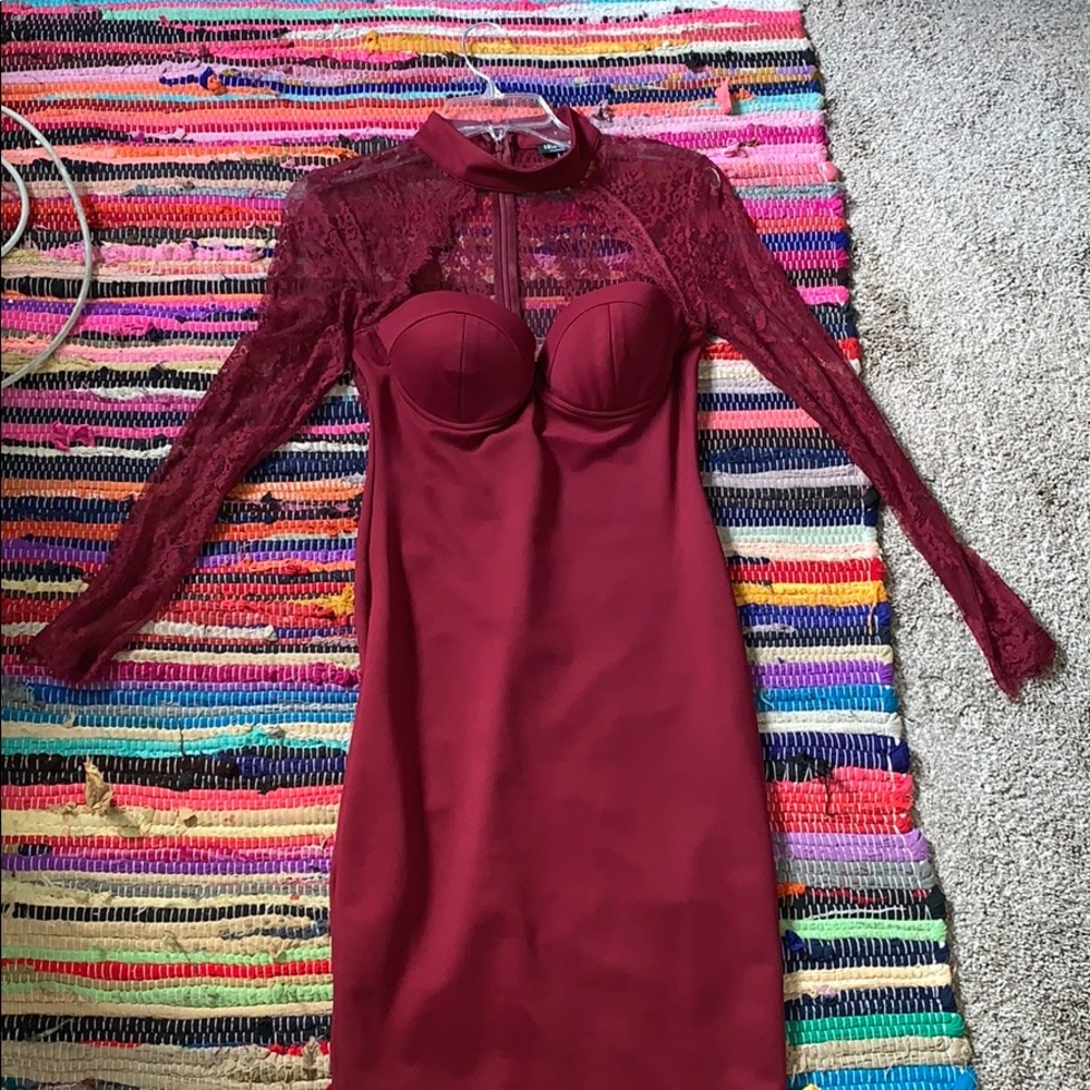 Red Lacey Fashion Nova Bodycon Dress